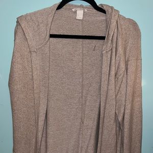 H&M cardigan with hood and pockets, beige , size L